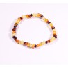 Multicolored natural amber bracelet