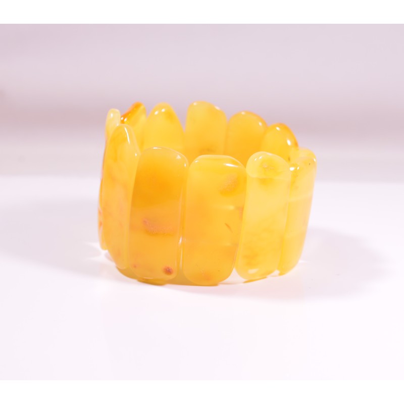 Natural Baltic amber yellow bracelet big size