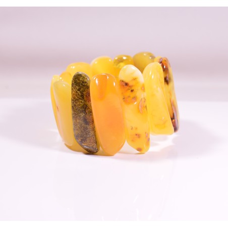 Natural Baltic amber yellow bracelet big size