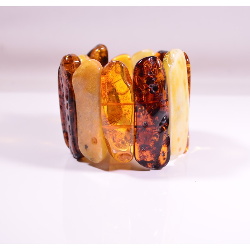 Natural Baltic amber mix bracelet large size