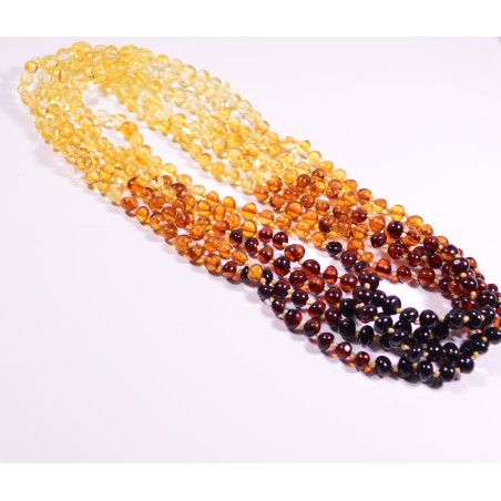 45 cm Lot of 5 wholesale natural Baltic amber Rainbow necklace
