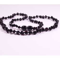 45 cm Lot of 5 wholesale natural Baltic amber necklace made of black amber