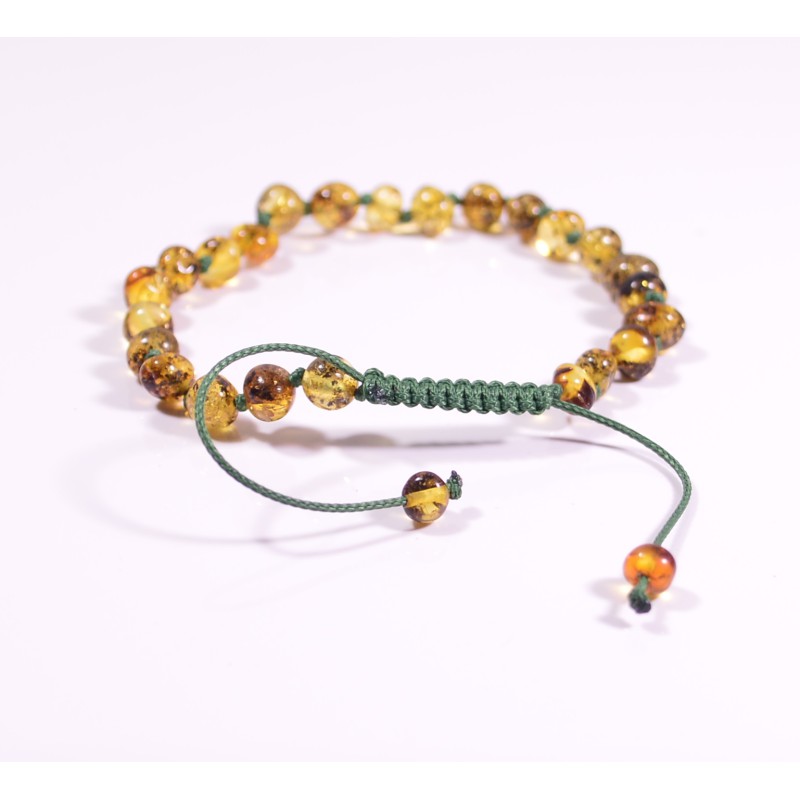 18 - 20 cm Baltic amber bracelet - green color