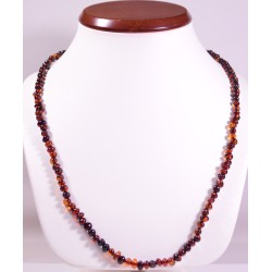 55 cm Baltic amber small dark beads adult necklace