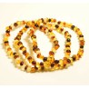 Lot 3 wholesale Natural Baltic amber multi color style adult bracelet
