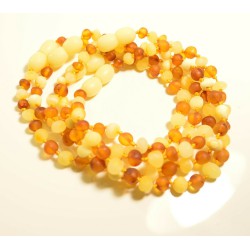 Lot de 5 bracelets en ambre naturel de la Baltique en gros - non poli avec fermoir