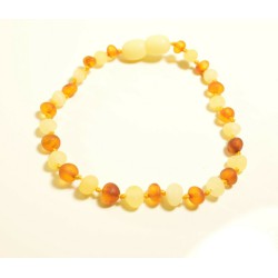 Lot of 5 wholesale Natural Baltic amber bracelet - unpolished with clasp