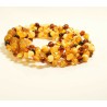 Lot of 5 wholesale Genuine Baltic amber bracelet -multi-color with clasp