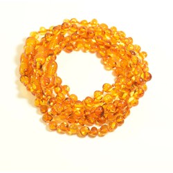 Lot of 5 wholesale Genuine Baltic amber bracelet - cognac with clasp