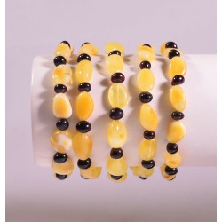 Lot 5 wholesale Natural BALTIC AMBER olive bracelet - yellow color