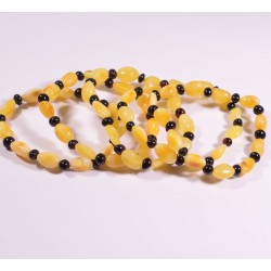 Lot 5 wholesale Natural BALTIC AMBER olive bracelet - yellow color