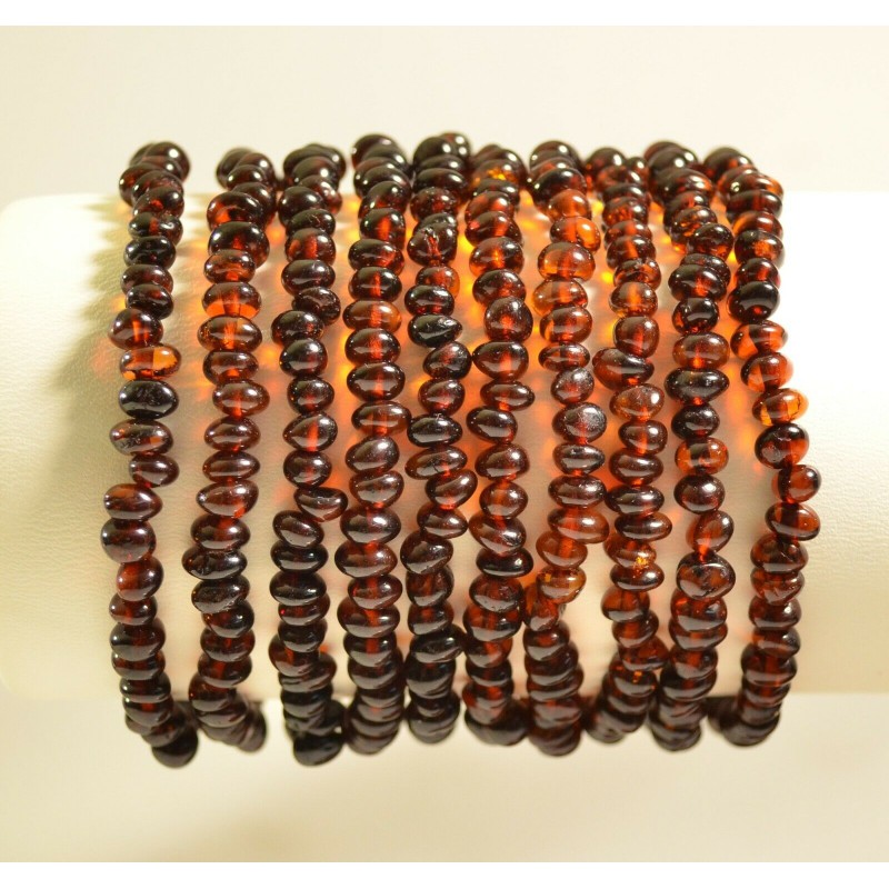 Lot 10 wholesale Genuine Baltic amber baroque bracelet - cherry style