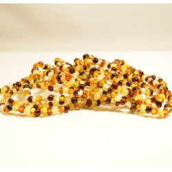 Lot 10 wholesale Genuine Baltic amber baroque bracelet - multicolor style