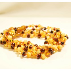 25 cm Lot 5 wholesale Baltic amber baroque multi color bracelet & anklet