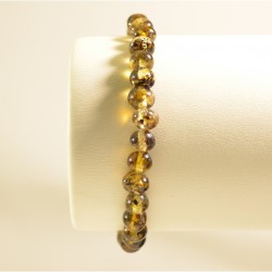 Bracelet ambre baltique perles vertes